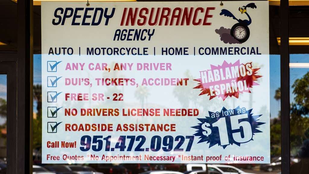 Speedy Insurance Agency | 12625 Frederick St. # I-1, Moreno Valley, CA 92553 | Phone: (951) 472-0927