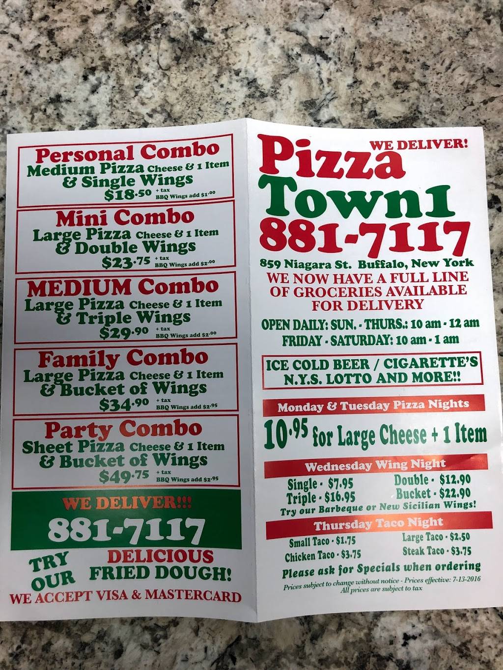 Pizza Town | 859 Niagara St, Buffalo, NY 14213, USA | Phone: (716) 881-7117