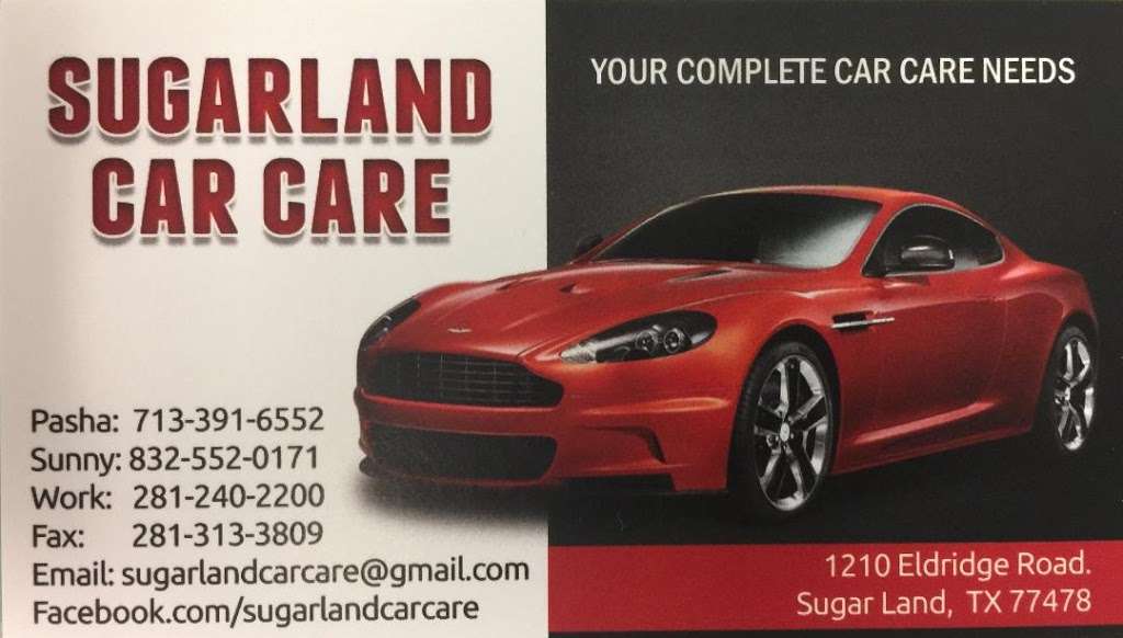 Sugar Land Car Care | 1210 Eldridge Rd, Sugar Land, TX 77478 | Phone: (713) 391-6552