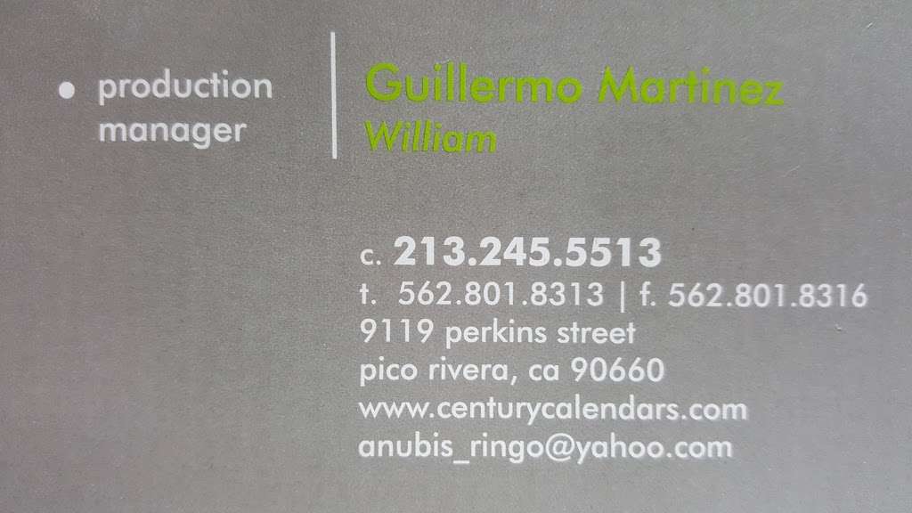 Century Calendar | 9119 Perkins St, Pico Rivera, CA 90660, USA | Phone: (562) 801-8313