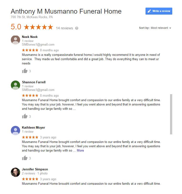 Anthony M Musmanno Funeral Home & Chapel | 941 McCoy Rd, McKees Rocks, PA 15136, USA | Phone: (412) 504-2000