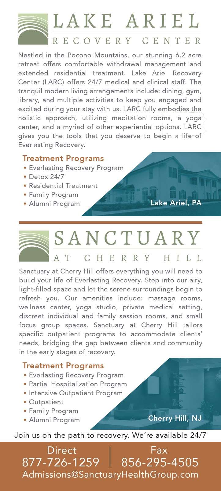 Lake Ariel Recovery Center | 50 Industrial Park Rd, Lake Ariel, PA 18436, USA | Phone: (570) 258-8099