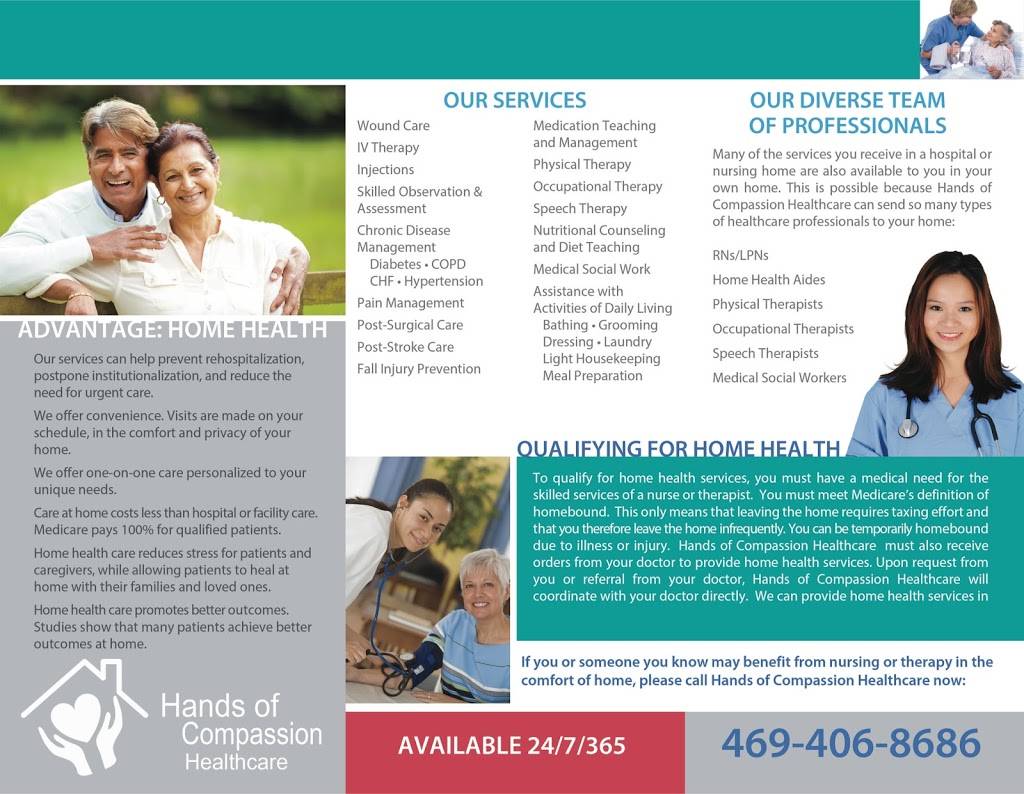 Hands of Compassion Healthcare - Home Care in Texas | 11436 Geranium Dr, Frisco, TX 75035, USA | Phone: (469) 392-9015