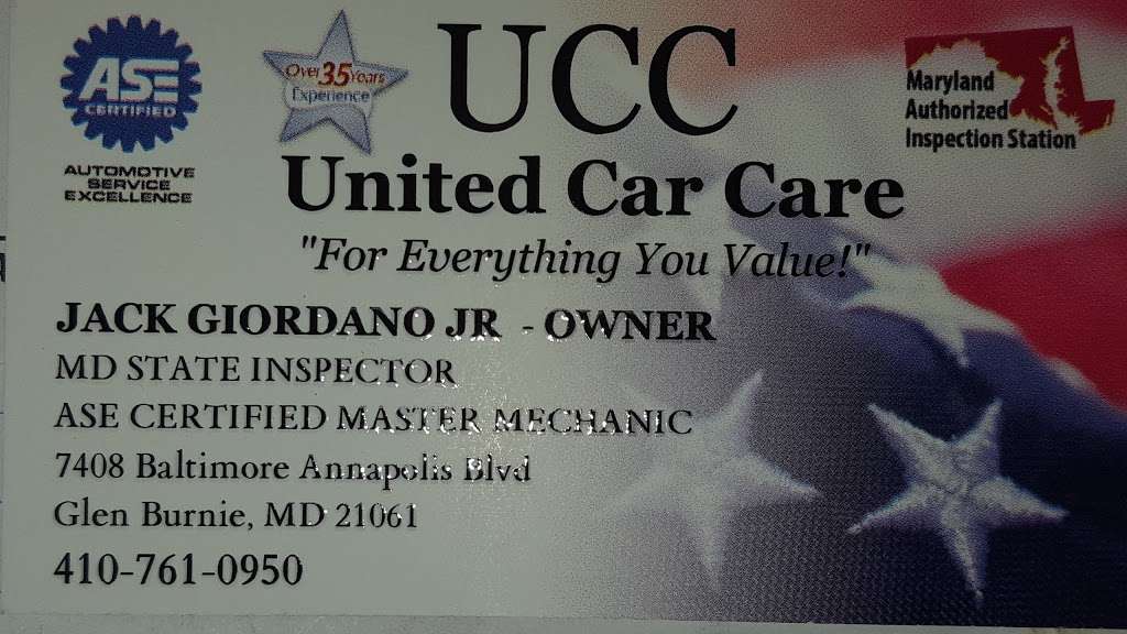 MD State Inspection United Car Care | 7408 Baltimore Annapolis Blvd, Glen Burnie, MD 21061 | Phone: (410) 761-0950