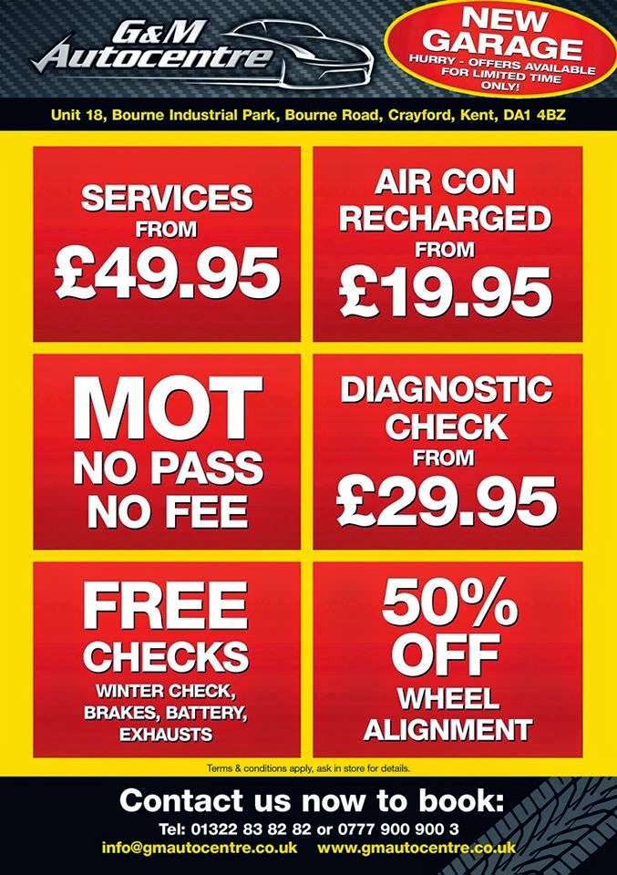 G&M Autocentre | Bourne Industrial Park, Bourne Rd, Dartford, Crayford DA1 4BZ, UK | Phone: 01322 838282