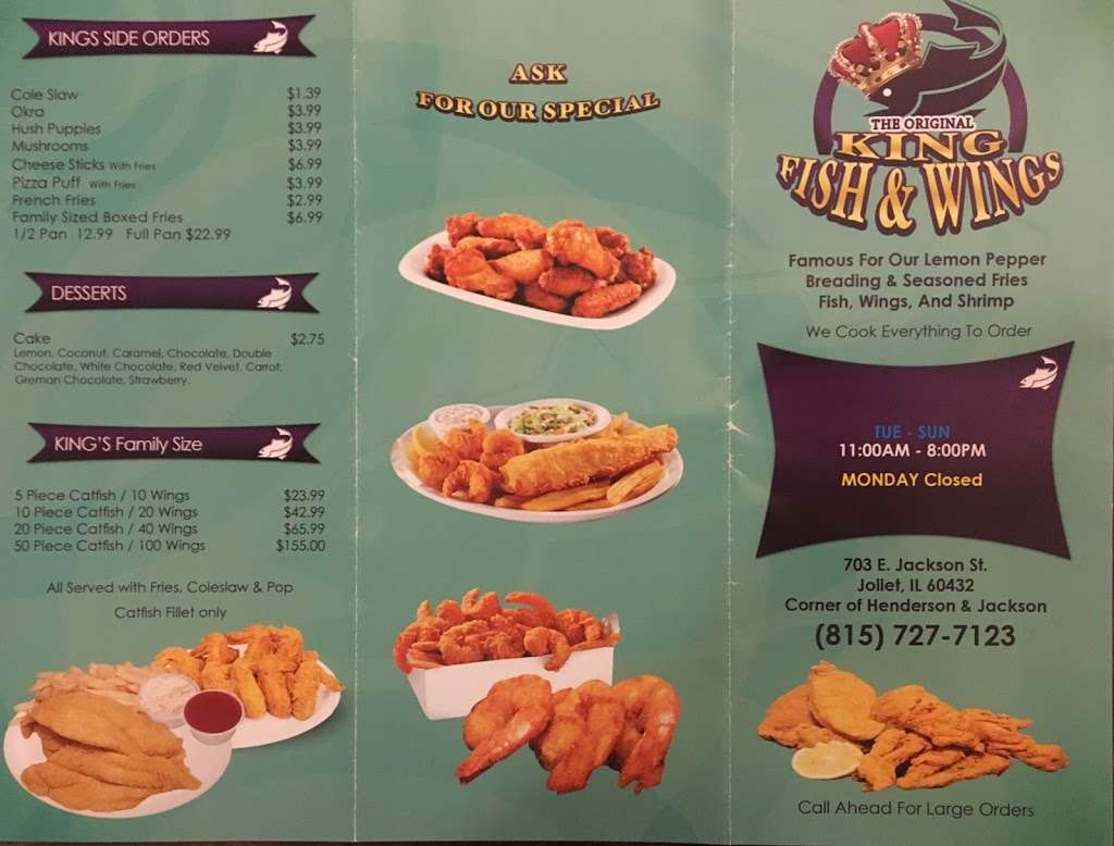 King Fish & Wings | 703 E Jackson St, Joliet, IL 60432, USA | Phone: (815) 727-7123