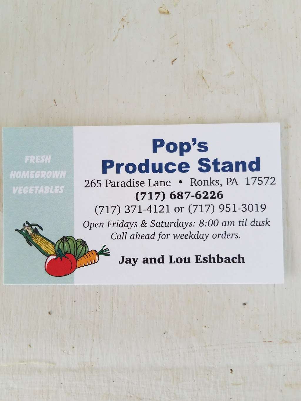 Pops Produce | 279 Paradise Ln, Ronks, PA 17572, USA | Phone: (717) 687-6226