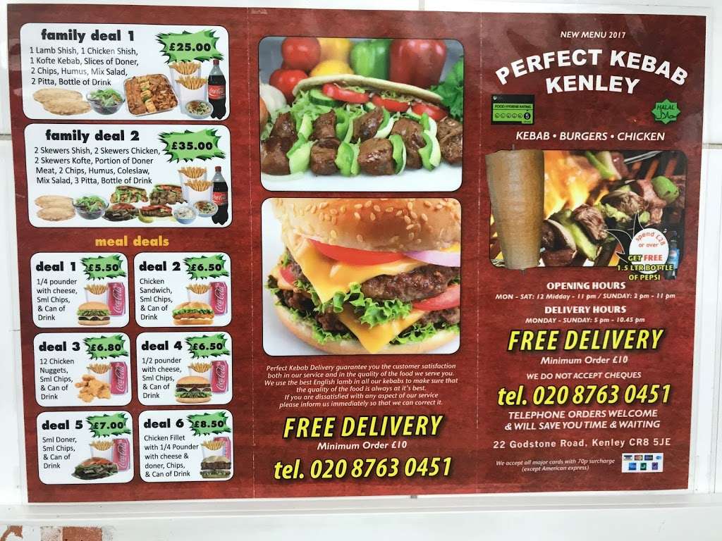 Perfect Kebab | 22 Godstone Rd, Kenley CR8 5JE, UK | Phone: 020 8763 0451