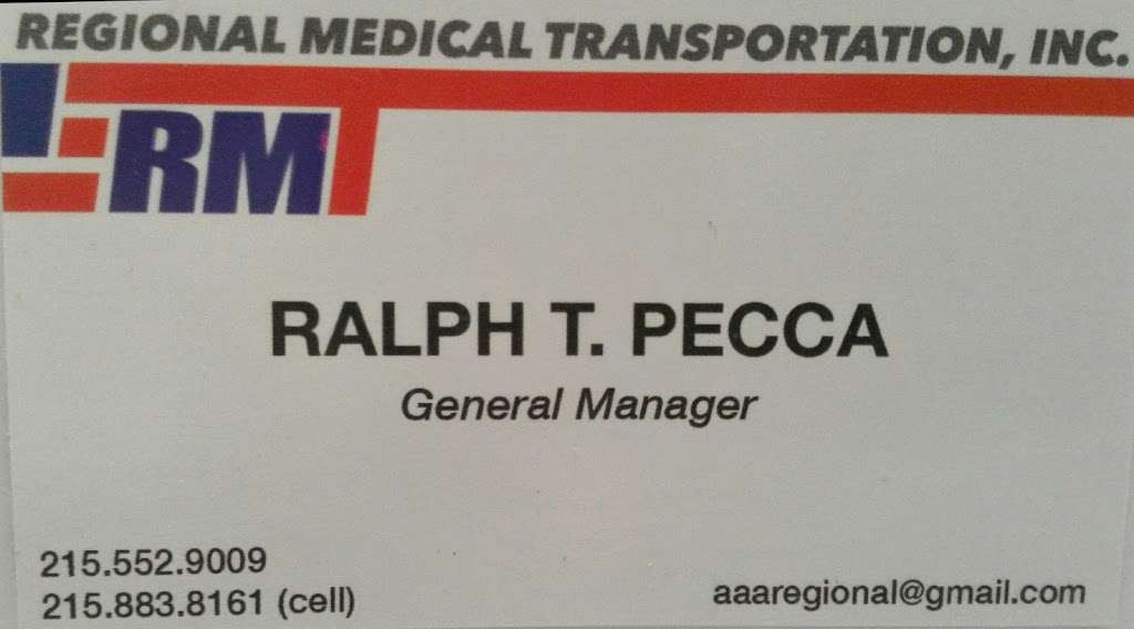 RMT Regional Medical Transportation, INC. | 4055 Richmond St, Philadelphia, PA 19137, USA | Phone: (267) 686-6525