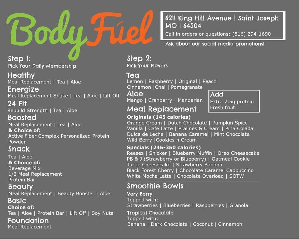 BodyFuel Nutrition | 6211 King Hill Ave, St Joseph, MO 64504, USA | Phone: (816) 294-5200