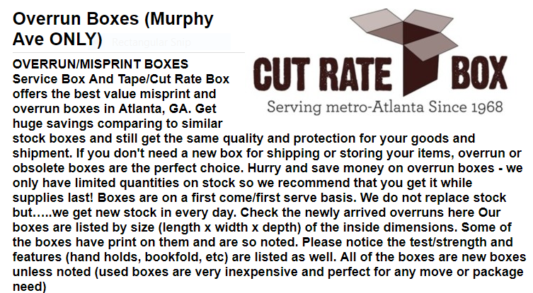 Cut Rate Box Co Inc | 1065 Donnelly Ave SW, Atlanta, GA 30310, USA | Phone: (404) 758-2615