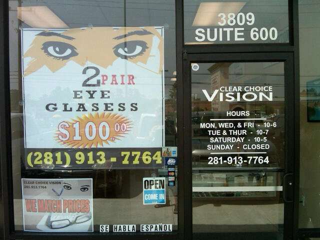 Clear Choice Vision Center | 3809 Atascocita Road #600, Humble, TX 77396 | Phone: (281) 913-7764