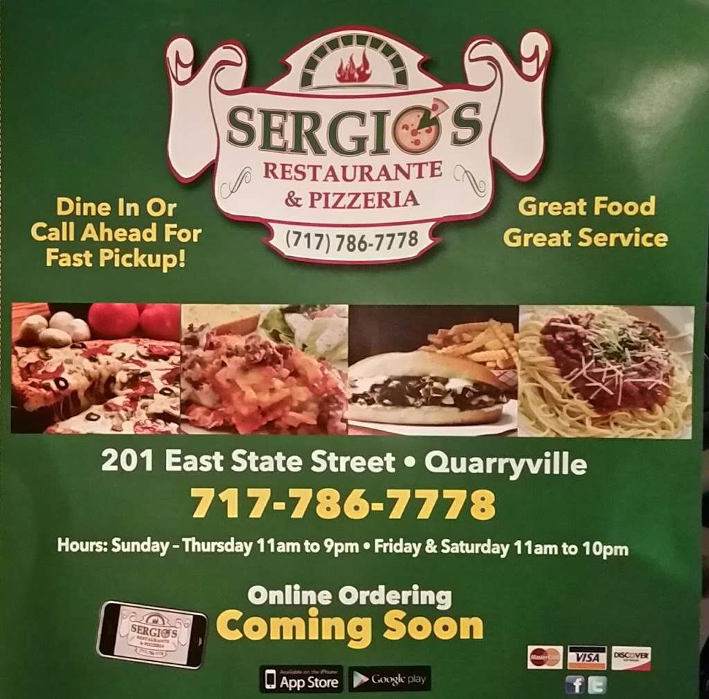 Sergios Restaurante &Pizzeria | 201 E State St, Quarryville, PA 17566, USA | Phone: (717) 786-7778
