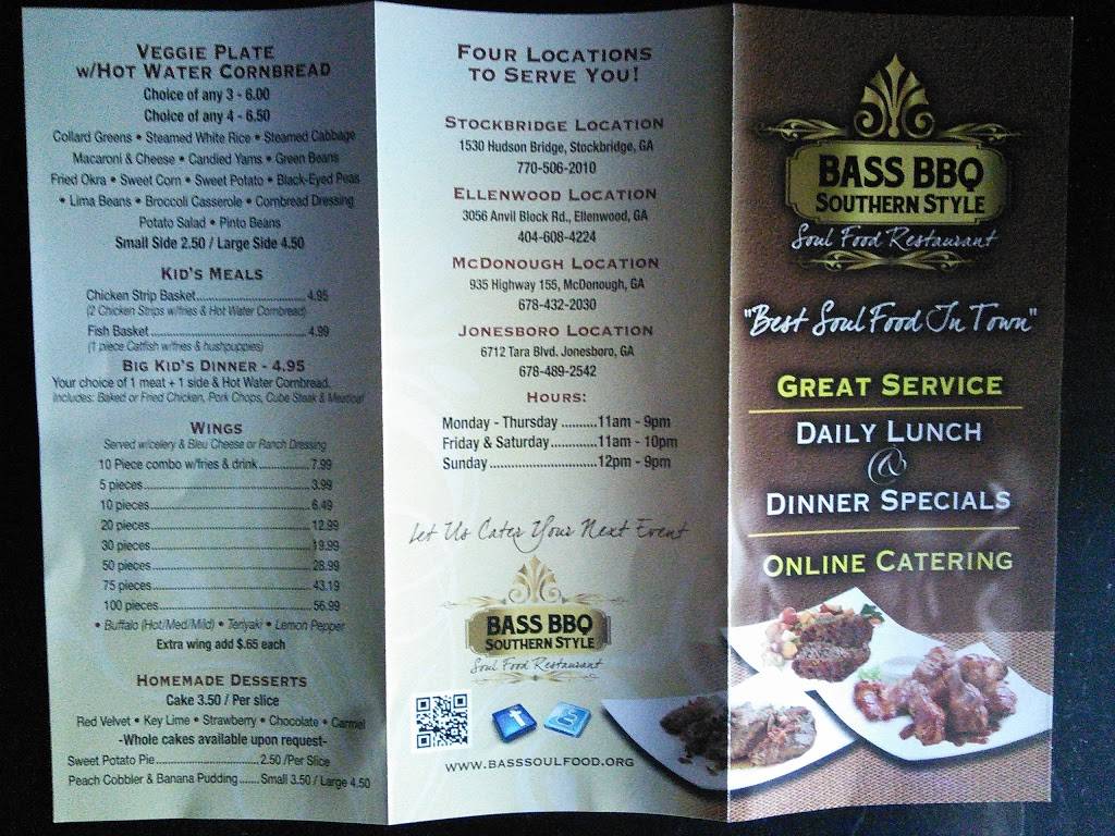 Bass BBQ & Soul Food | 3012 Anvilblock Rd #101, Ellenwood, GA 30294 | Phone: (404) 608-4224