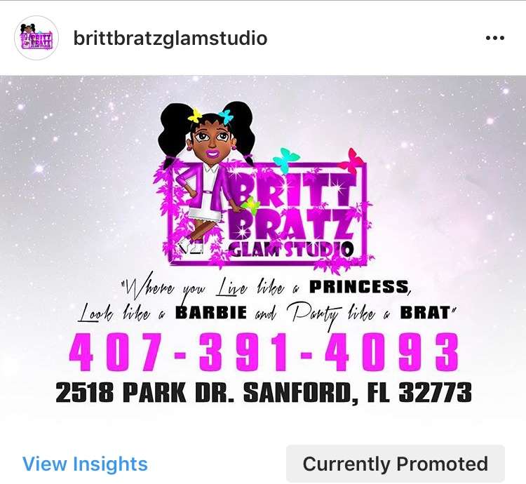 Britt Bratz Glam Studio | 2241 Broadway, Sanford, FL 32773, USA | Phone: (407) 391-4093