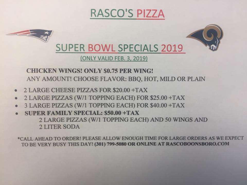 Rasco NY Pizza | 280 N Main St, Boonsboro, MD 21713 | Phone: (301) 799-5080