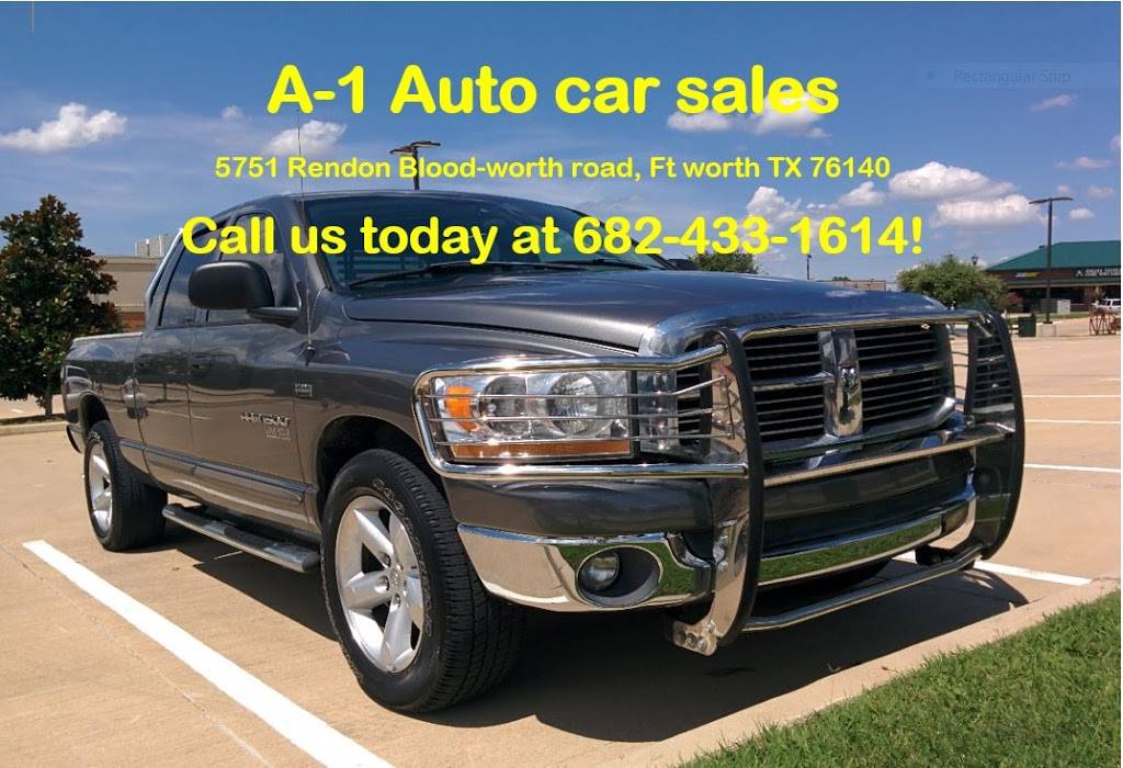 A-1 Auto car sales | 5751 Rendon Bloodworth Rd, Fort Worth, TX 76140, USA | Phone: (682) 433-1614