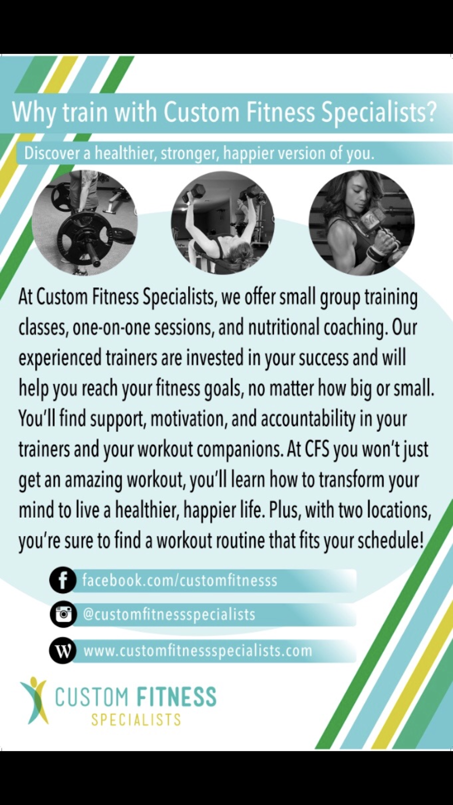 Custom Fitness Specialists West | 6723 Seybold Rd, Madison, WI 53719, USA | Phone: (608) 837-6909