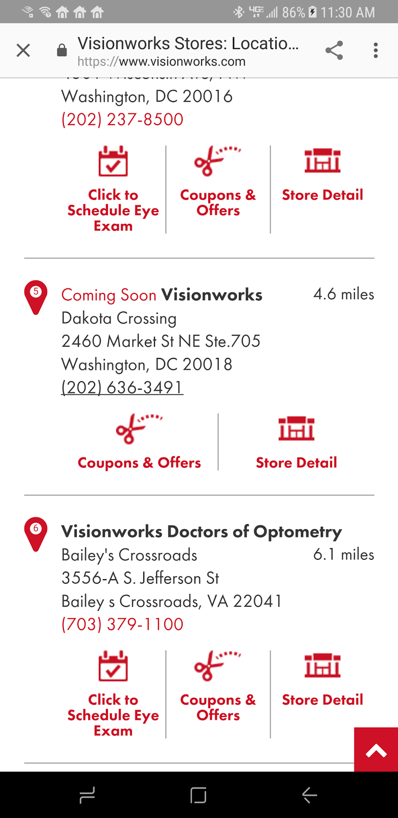 Visionworks | 2460 Market St NE Ste.705, Washington, DC 20018, USA | Phone: (202) 636-3491