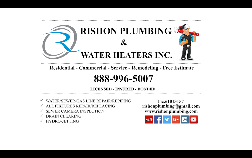 Rishon Plumbing & Water Heaters Inc. | 8160 Whitsett Ave, North Hollywood, CA 91605, USA | Phone: (888) 996-5007
