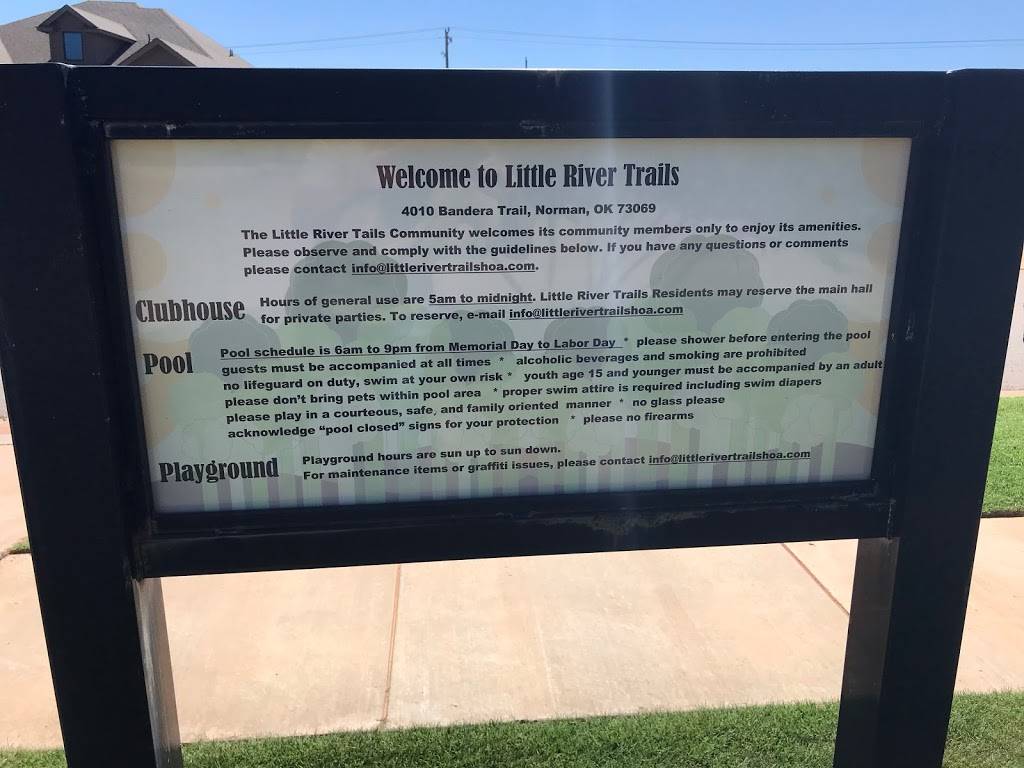 Little River Trails Clubhouse | 4010 Bandera Trail, Norman, OK 73071, USA | Phone: (405) 421-5983