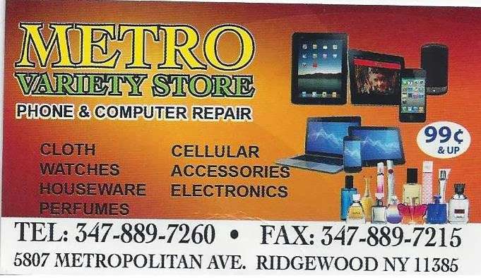 Metro Variety Store | 58-07 Metropolitan Ave, Ridgewood, NY 11385, USA | Phone: (347) 889-7260