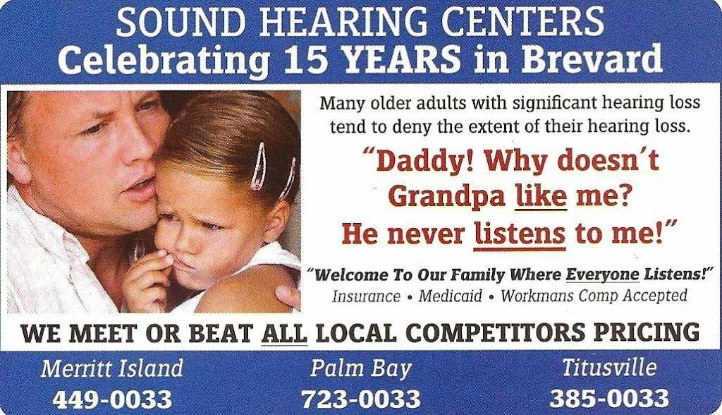 Sound Hearing Centers | 2323 S Washington Ave Suite 109, Titusville, FL 32780, USA | Phone: (321) 385-0033