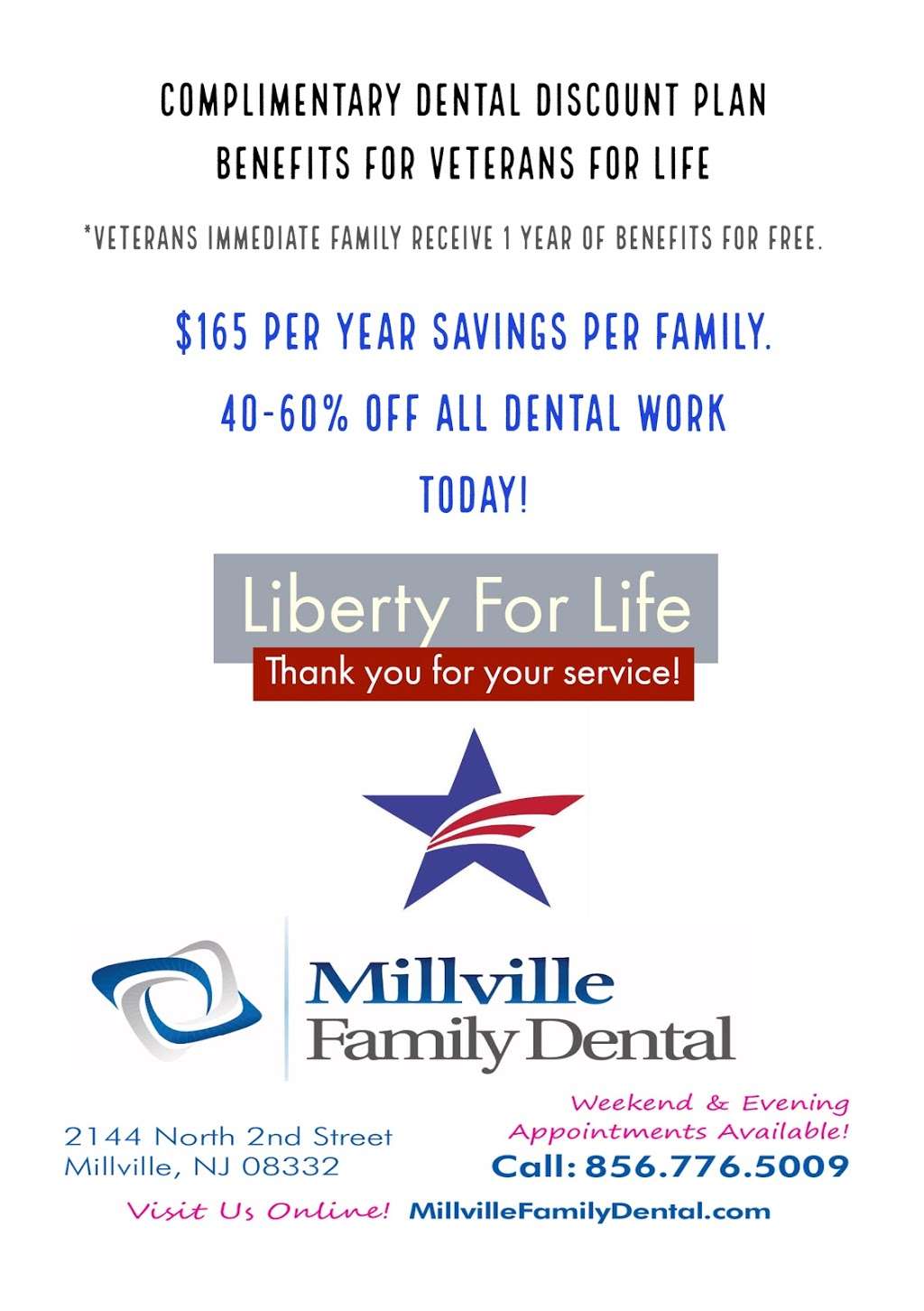 Millville Family Dental P.A. | 2144 N 2nd St, Millville, NJ 08332 | Phone: (856) 825-2111