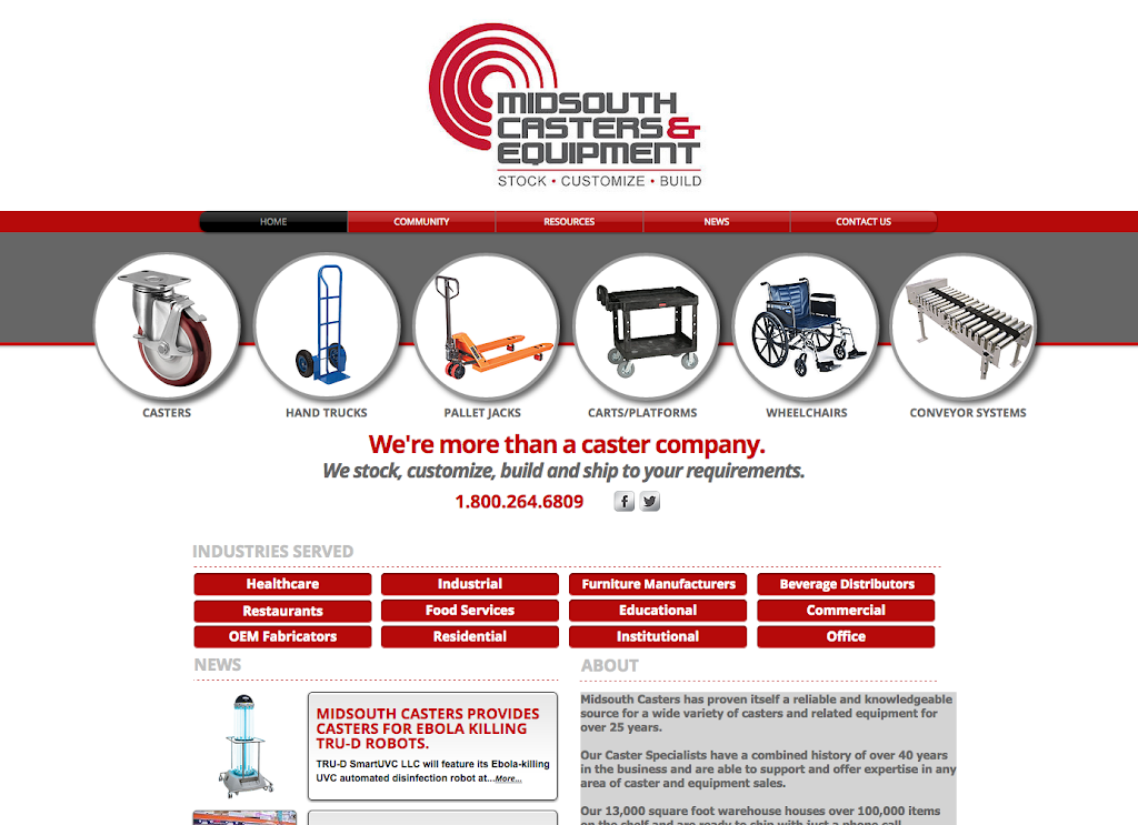 MidSouth Casters & Equipment, Inc | 78 W Carolina Ave, Memphis, TN 38103 | Phone: (800) 264-6809