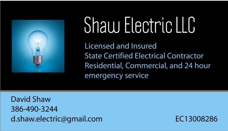 Shaw Electric LLC | 2360 S Oak Park Dr, DeLand, FL 32724, USA | Phone: (386) 490-3244