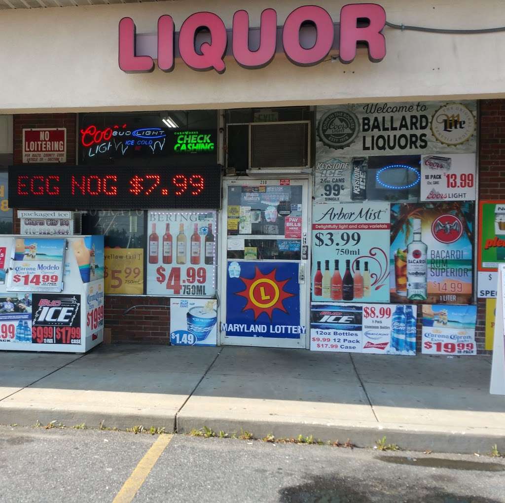 Ballard Liquors | 210 Ballard Ave, Middle River, MD 21220, USA | Phone: (410) 574-5574