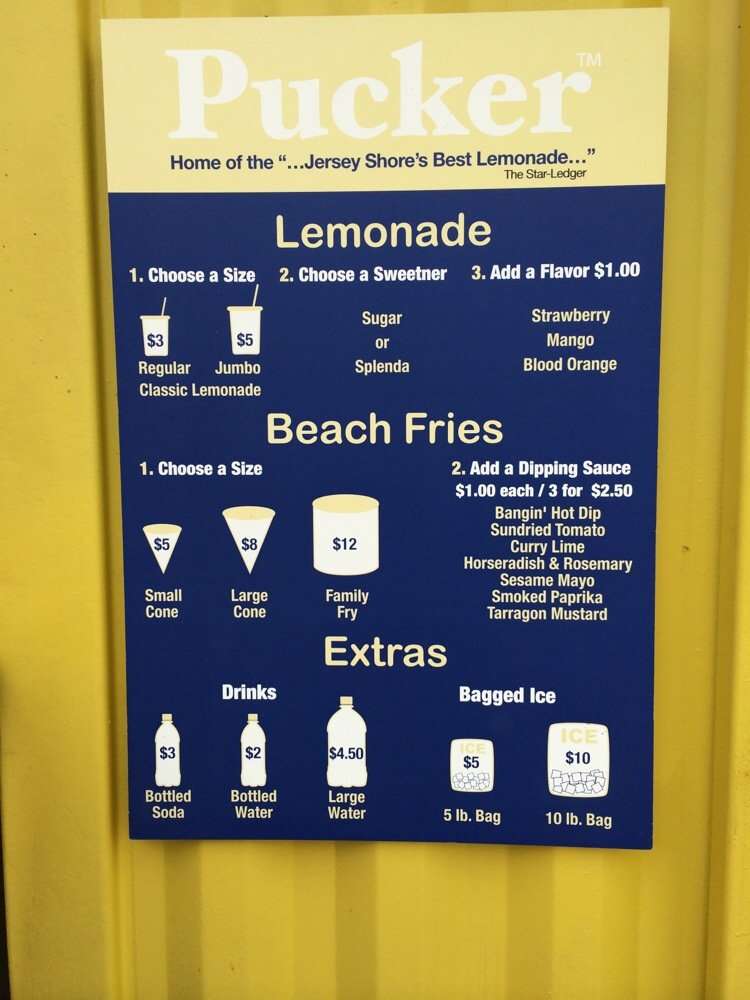 Pucker Lemonade & Beach Fries | 1150 Ocean Ave, Asbury Park, NJ 07712 | Phone: (732) 670-6590