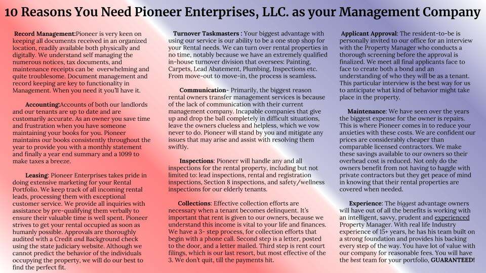 Pioneer Enterprises | 4408 Ritchie Hwy, Baltimore, MD 21225, USA | Phone: (410) 354-1111