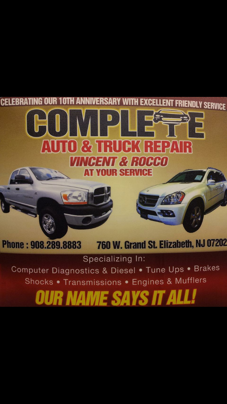 Complete Auto & Truck Repair | 760 W Grand St, Elizabeth, NJ 07202, USA | Phone: (908) 289-8883