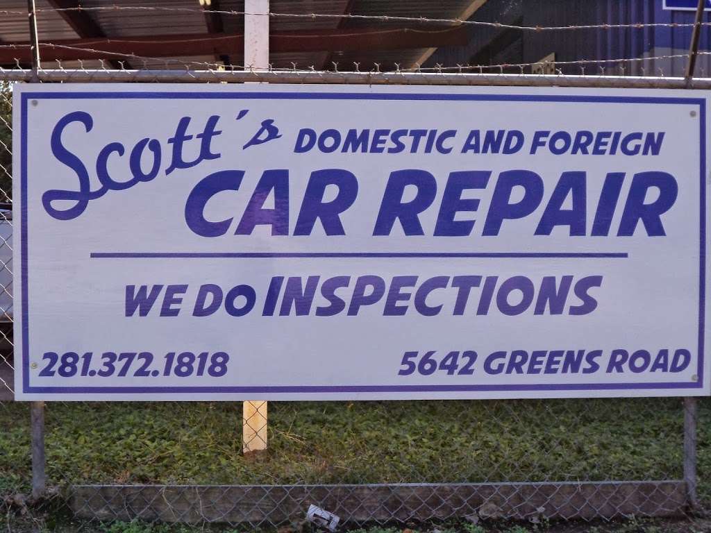 Scotts Car Repair | 5642 Greens Rd, Houston, TX 77032 | Phone: (281) 372-1818