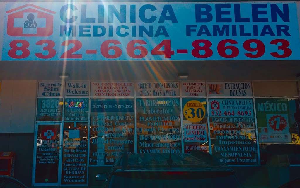 CLINICA HISPANA BELEN | 3820 Aldine Mail Rte Rd, Houston, TX 77039, USA | Phone: (832) 664-8693