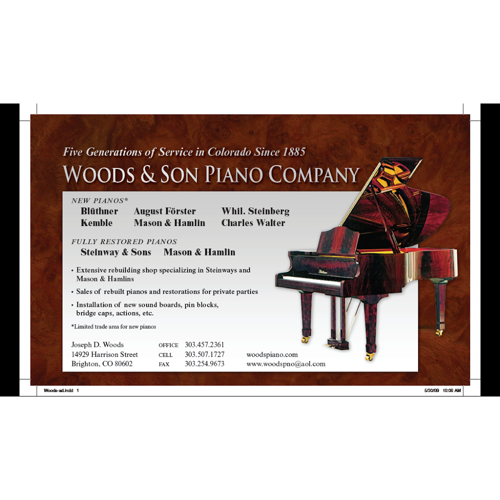 Woods & Son Piano Company | 14929 Harrison St, Brighton, CO 80602, USA | Phone: (303) 457-2361