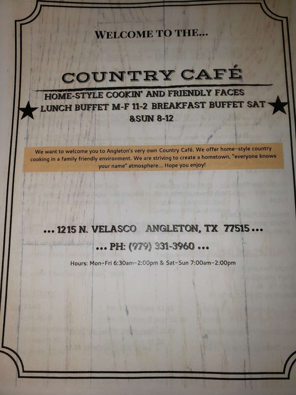 Sandys Country Cafe | 1217 N Velasco St, Angleton, TX 77515, USA | Phone: (979) 331-3960