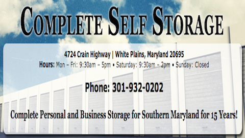 Complete Self Storage | 4724 Crain Hwy, White Plains, MD 20695, USA | Phone: (301) 932-0202