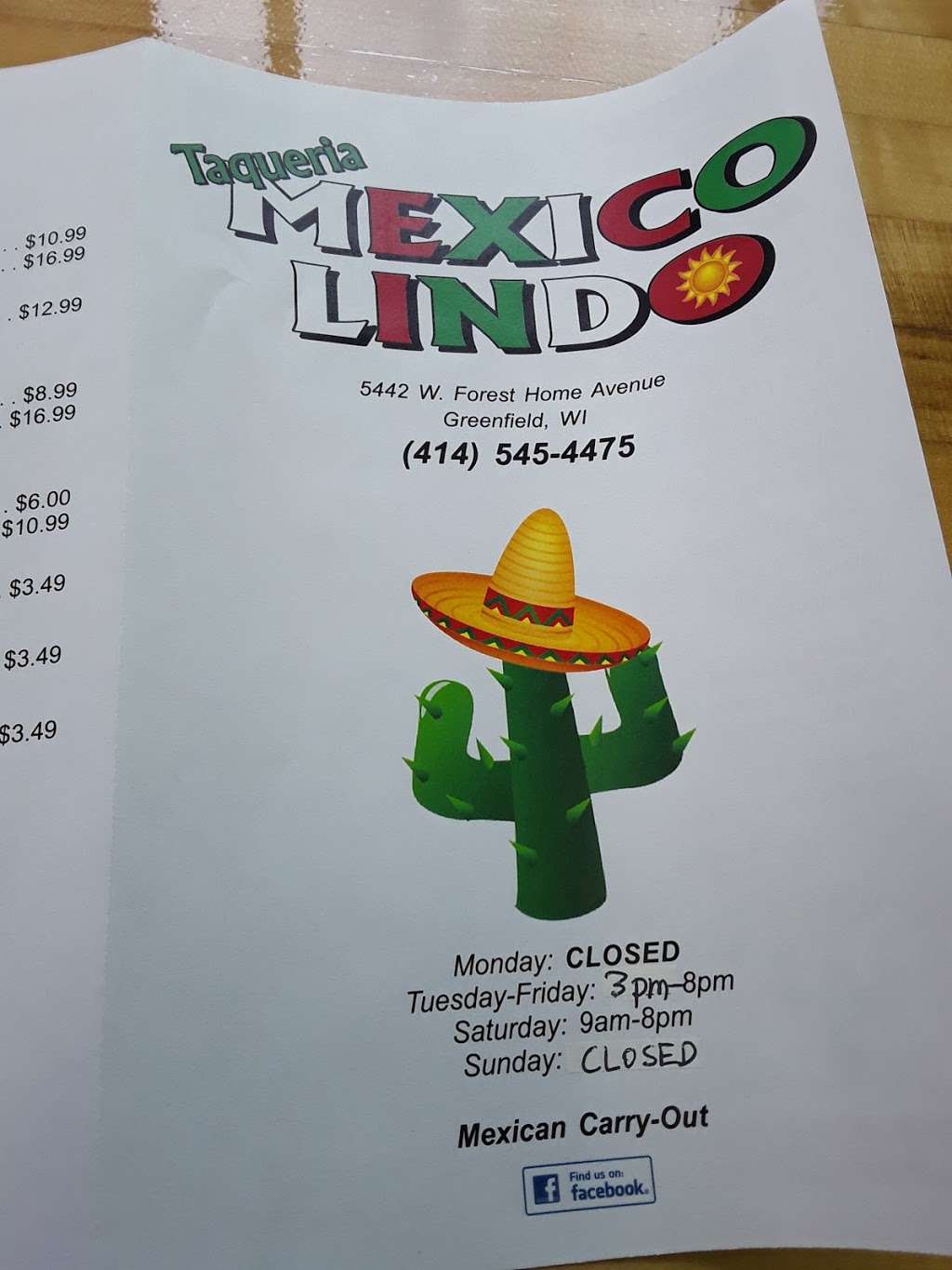 Taqueria Mexico Lindo | 5442 W Forest Home Ave, Greenfield, WI 53220, USA | Phone: (414) 545-4475