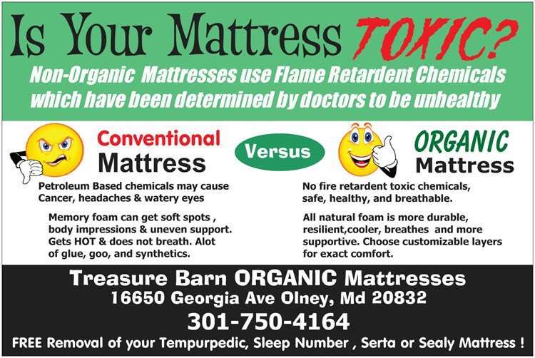 Treasure Barn Organic Mattresses | 16650 Georgia Ave, Olney, MD 20832 | Phone: (301) 750-4164