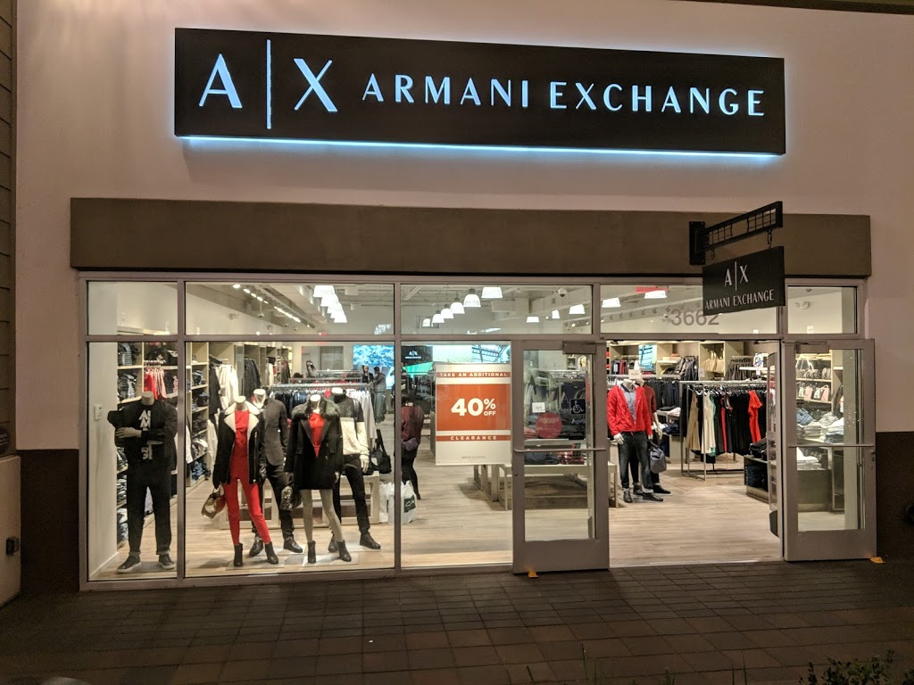 Armani Exchange Outlet | 3662 Livermore Outlets Dr, Livermore, CA 94551, USA | Phone: (925) 454-1004