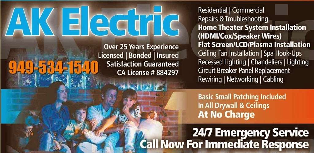 AK Electric | 28362 Klondike Dr, Trabuco Canyon, CA 92679, USA | Phone: (949) 534-1540