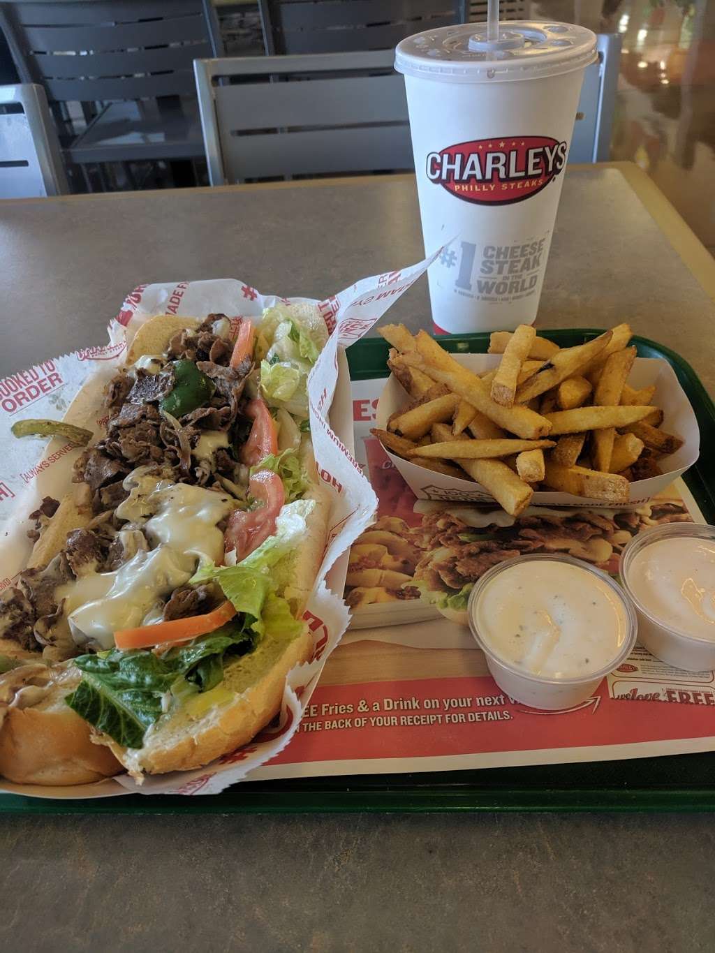 Charleys Philly Steaks | 4976 Premium Outlets Way Ste 426, Chandler, AZ 85226, USA | Phone: (480) 639-1924