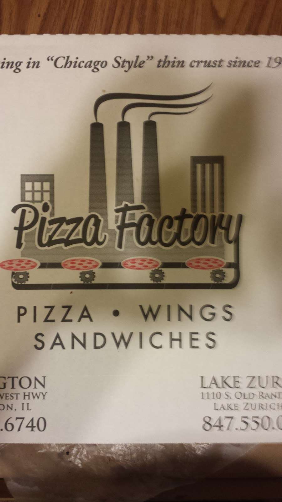 Pizza Factory of Lake Zurich | 1110 S Old Rand Rd, Lake Zurich, IL 60047, USA | Phone: (847) 550-0400