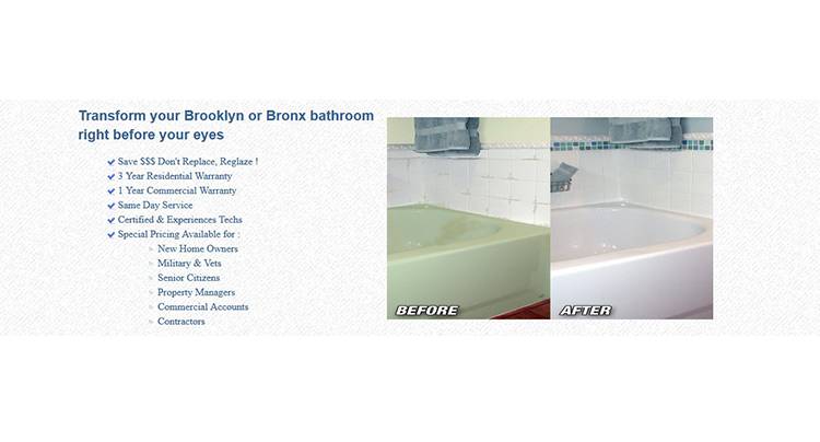 Bathtub Reglazing NY | 282 Brook Ave, The Bronx, NY 10454, USA | Phone: (718) 749-9864