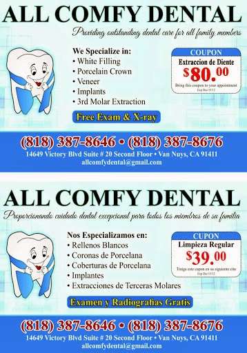 ALL COMFY DENTAL | 14649 Victory Blvd Suite # 20, Van Nuys, CA 91411, USA | Phone: (818) 387-8676