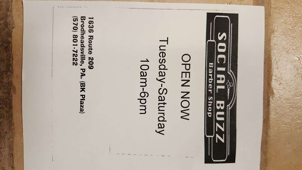 Social Buzz Barber Shop | Burger King Plaza, 1636 Route 209, Unit #105, Brodheadsville, PA 18322, USA | Phone: (570) 801-7222