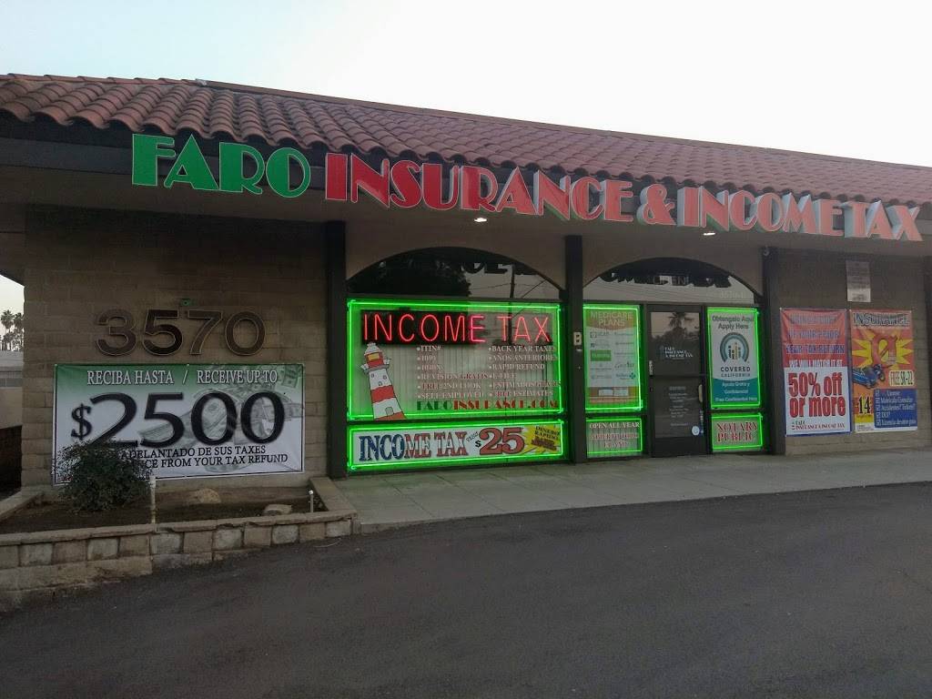 Faro Insurance & Income Tax | 3570 Arlington Ave suite b, Riverside, CA 92506, USA | Phone: (951) 787-7000