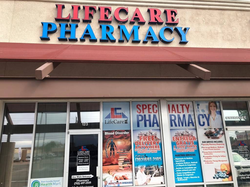 LifeCare Specialty Pharmacy | 3050 E Desert Inn Rd #124, Las Vegas, NV 89121, USA | Phone: (702) 697-2105